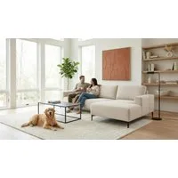 OTTO home Ecksofa Tournon, L-Form, Breite 262 cm, Webstoff, Chenille, Designsofa im nordischen Stil, Wellenunterfederung, Metallfüße