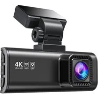 REDTIGER Duale Aufnahme Nachtsicht 170° Weitwinkel Auto Dashcam (Vorne 4K UHD, Hinten 1080p, WLAN (Wi-Fi), GPS,WiFi,24-Stunden-Parkmonitor)