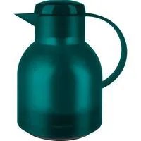 SAMBA Isolierkanne, 1 Liter türkis/transparent, QUICK PRESS Verschluss