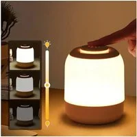 OYLCDI Nachttischlampe LED Nachttischlampe LED Nachtlicht, Dimmbar Atmosphäre Tischlampe, LED fest integriert, Weißes Licht, warmes Licht, neutrales Licht, mit Batterie, USB-Aufladung, mit Touch-Sensor,Tragbare Nachtlicht für Kinder/Erwachsene