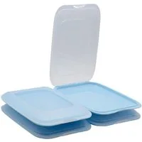 Engelland Frischhaltedose Aufschnittdosen, Aufschnittbox, PP-Kunststoff, BPA-frei, (Vorteils-Set, 4-tlg., mit transparentem Deckel), stapelbar, platzsparend, Ordnung im Kühlschrank, Organizer, Stapelbox