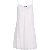 malito more than fashion Longtop malito Damen Spaghettiträger Longtop-Kleid mit Spitze 8010 Spahettiträger - Kleid mit Spitze, Nachtwäsche aus Baumwolle