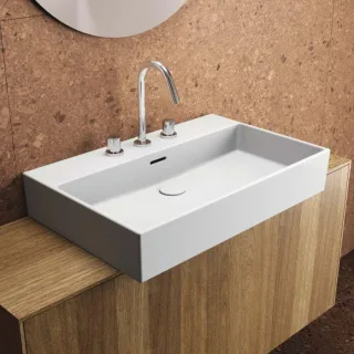 Ideal Standard Extra Waschtisch T389201 mit 3 Hahnlöcher, mit Überlauf, 700 x 450 x 150 mm, weiß
