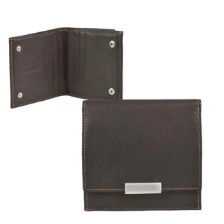 Geldbörse Wiener Schachtel Leder mocca 10x10cm | Sonnenleder Wienfluss K. Kompakter Organizer mit 8 Kartenfächern für perfekte Übersicht.