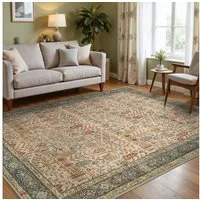 GENIMO Teppich Teppich-Vintage Boho, Kurzflor, rutschfest, maschinenwaschbar, rechteckig, 80X150cm, rot