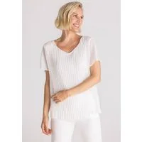 FRANK WALDER Klassische Bluse mit Plissee-Struktur
