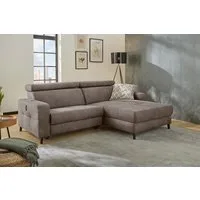 Jockenhöfer Gruppe Ecksofa Doppio L-Form, B: 247 cm, mit elektr. Relaxfunktion und, Kopfteilverstellung, USB-Anschluss, induktive Ladestation & Zierkissen