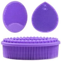 ibettertec Badebürste Silikon Duschbürste Körperbürste, weicher Silikon Body Scrubber, für Erwachsene und Kinder, Körperschrubber Rückenbürste Handreinigungsbürste, sanftes Peeling, Massage & Schaumbildung für Dusche und Bad