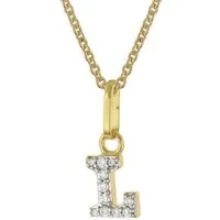 trendor Kette mit Anhänger mit L Anhänger 925 Silber Vergoldet