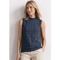 STREET ONE Shirttop Sommertop mit grafischem Muster und Turtleneck