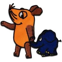Die Sendung mit der Maus Aufnäher Bügelbild, Aufbügler, Applikationen, Patches, Flicken, zum aufbügeln, Polyester, Mono-Quick Die Maus Maus und Elefant - Größe: 6,5 x 7,1 cm