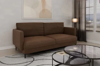 Sofa Designersofa HELMER 3-Sitzer Stoff Vibe Braun