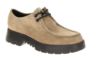 H?gl 2412-1900 SALLY Damenschuhe Schn?r-Halbschuhe taupe-braun Casualvelour