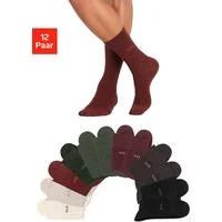 H.I.S Socken Herren Basic Strümpfe Atmungsaktive Baumwolle, Männersocken Business (Packung, 12-Paar, Großpackung Crew Socken Gr. 39-42 bis 47-48) ohne einschneidendes Gummi