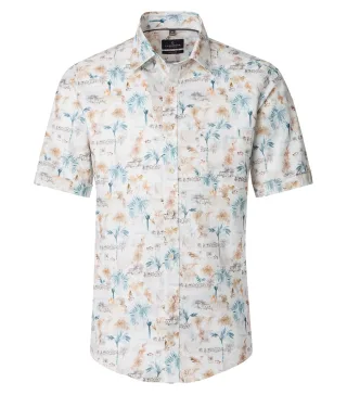 CASAMODA - Leinenhemd Kurzarm beige - Gr. - M