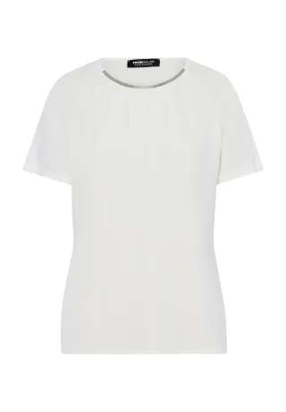FRANK WALDER - Blusenshirt NOS mit Zierkante ecru - Gr. - 44