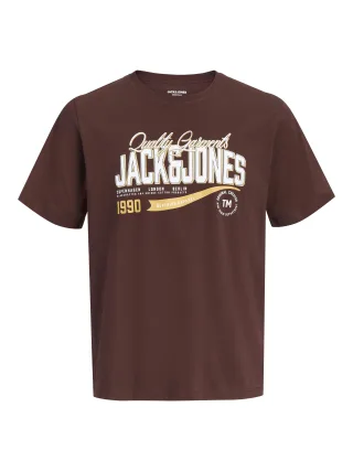 JACK&JONES - JJELOGO TEE SS O-NECK 2 COL AW26 SN Bitter Chocolate - Gr. - XL