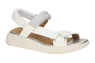 Geox Damen Sandale D65BSD FLEXTRIDE S in Wei? - white/lt grey, Keilabsatz 2cm