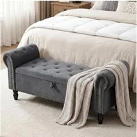 TLGREEN Bettbank Doppelter Hocker mit Stauraum, (Samt,Eleganz und Komfort mit Stauraum), Multifunktionsbank für Wohnzimmer,Schlafzimmer
