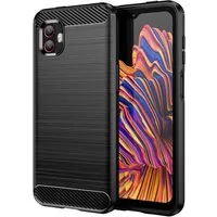betterfon Handyhülle Carbon Hülle für Samsung Galaxy XCover 6 Pro Backcover TPU Schwarz, Carbon-Look – stoßfestes Case mit Air-Cushion & Metall-Optik