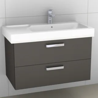 Artiqua 413 Waschtischunterschrank für iCon 124195 Stahlgrau Metallic, 413-WU2L-K09-7141-88 413-WU2L-K09-7141-88