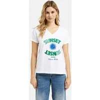 Milano Italy V-Shirt mit Stickerei
