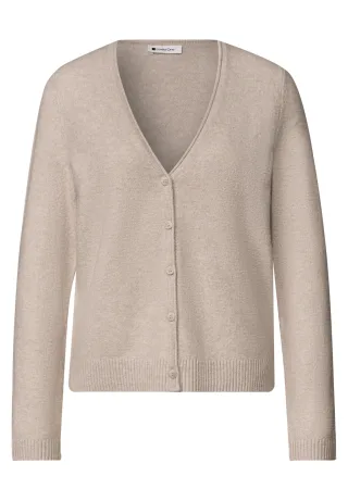 Street One - Cadigan mit V-Neck und Knopfleiste clay sand mel. - Gr. - 34