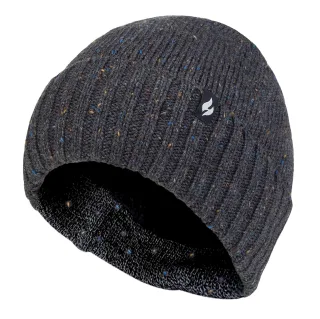 Mens Thermal Chunky Beanie Hut | Heat Holders | Heatweaver Fleece-Futter - Denim