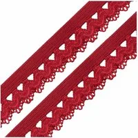 maDDma Spitzenband Wäschegummi Faltgummi Ziergummi 15mm Faltgummi ab 1m Einfassband, dunkelrot