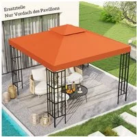Outsunny Pavillon-Ersatzdach mit Doppeldach, 180 g/m², 300 x 300 cm (Gartenpavillonersatzdach, Ersatzdach), für Garten, Balkon, Rostrot