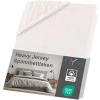 NYVI Spannbettlaken Spannbettlaken DreamScience Heavy Jersey für Topper bis 10 cm Höhe, Jersey, Gummizug: rundum, (1 Stück), Spannbetttuch, Formstabil, 160g/m², Rundum-Gummizug, Bügelfrei
