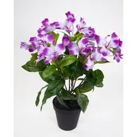 Kunstblume Hibiskus 40cm im Topf ZF Kunstpflanzen Blumen künstlicher Eibisch Hibiskus, Seidenblumen Roß, Höhe 40 cm, Helllila