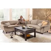 Home affaire Ecksofa Yesterday L-Form, B/T: 254/91 cm, belastbar bis 140kg/ Sitz, Microfaser, natur