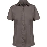 GREIFF Langarmbluse Greiff Essentials BASIC Damen Bluse Kurzarm Kent Regular-Fit Taupe 44