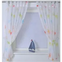 Kutti Gardine Hände (1 St), Schlaufen, transparent, mit einem Raffhalter, Kindergardine, bedruckt, bunt
