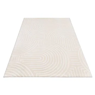 Paco Home Kurzflorteppich, Creme, Textil, Rechteckig, 80x150 cm, strapazierfähig, für Fußbodenheizung geeignet, Teppiche & Böden, Teppiche