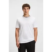 BOSS GREEN T-Shirt Tee 100% Cotton, mit Streifendetail am Ausschnitt