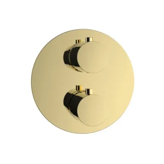 Herzbach Living round Fertigmontageset 30.503050.1.03 Unterputz-Thermostat, 2 Verbraucher, PVD-gold