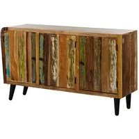 Massivmoebel24 Sideboard SIXTIES (Massivholz), Sideboard Altholz 150x45x86 mehrfarbig lackiert SIXTIES #111