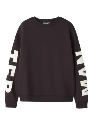 NAME IT - NKFNOKKI LS RLX SWEAT BRU Chocolate Plum - Gr. - 152