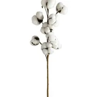 Kunstblume Baumwollzweig weiß - naturgetreu - mit vielen Baumwollblüten Baumwollblüte (Gossypium), 2474U, Höhe 65 cm