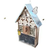 relaxdays Insektenhotel mit Metalldach, geflammt
