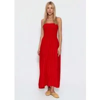 SASSYCLASSY Maxikleid Bandeau Kleid für Damen Elegantes Maxikleid mit elastischem Oberteil und fließendem Rock