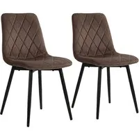 relaxdays Esszimmerstuhl Samt Esszimmerstuhl Set (2 St), braun, 2er-Pack