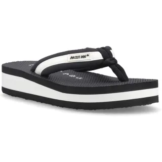 Rocket Dog Monica Nylon PU Textile Damen Schwarz/Creme Flip-Flops