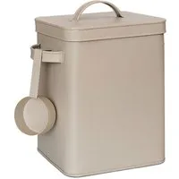 relaxdays Vorratsdose Luftdichte Metallbox mit Löffel, Eisen, Beige