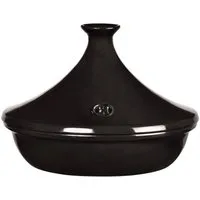 Emile Henry Dampfgartopf Tajine 32 cm Fusain, Keramik, 3,5l, Made in France, Keramik, mikrow.- & spülm.sicher, schwarz