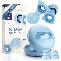 Schallwerk Gehörschutzstöpsel Kids+ Ohrstöpsel Kinder - Weiche & wiederverwendbare Ohrstöpsel, bei Lärmempfindlichkeit, Konzentration & Reisen