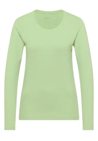CECIL - Basic Langarmshirt grün - Gr. - XL