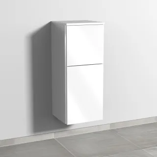 Sanipa 3way Mittelschrank mit 1 Tür und 1 Auszug, Weiß-Glanz, BS12778 BS12778